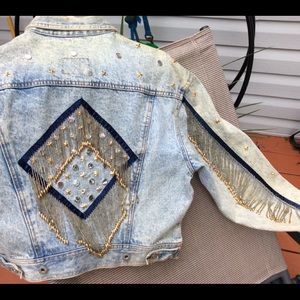 Rare Vintage Dakota Blue Jacket with bead fringe